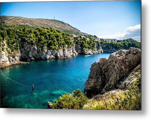 Beach Metal Print featuring the photograph Beach in Dubrovnik by Lev Kaytsner