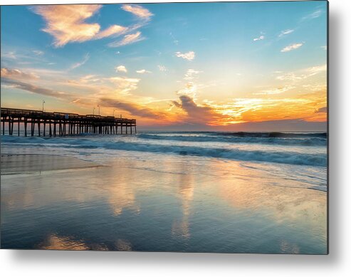 Sunrise Reflections Metal Print featuring the photograph Beach Reflections by Russell Pugh