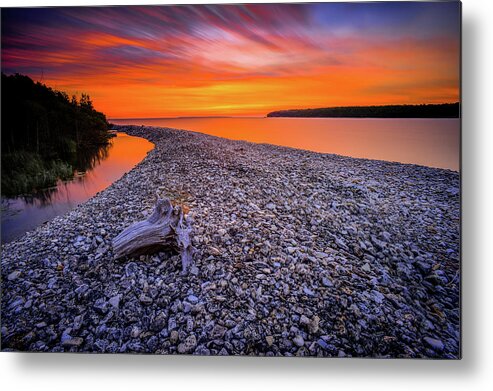 Wisconsin Metal Print featuring the photograph Beach Road by David Heilman