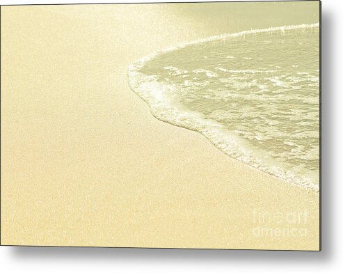 Beach Sparkling Golden Sand Metal Print featuring the photograph Beach Sparkling Golden Sand by Sharon Mau