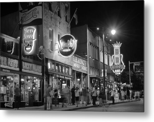 Beale Metal Print featuring the photograph Beale Street in Black and White 54 by James C Richardson