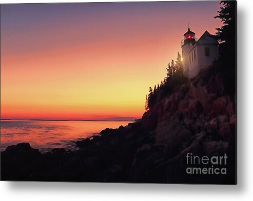 #elizabethdow Metal Print featuring the photograph Beautiful Bass Harbor Lighthouse by Elizabeth Dow