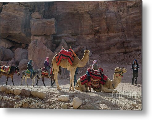 Bedouin Metal Print featuring the photograph Bedouin Tribesmen, Petra Jordan by Perry Rodriguez