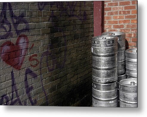 Beerkegs Metal Print featuring the photograph Beer Keggs and Graffiti by DArcy Evans