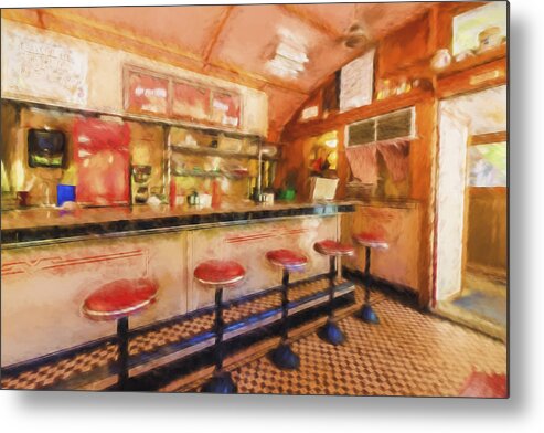 Miss Bellows Falls Diner Metal Print featuring the photograph Bellows Falls Diner by Tom Singleton