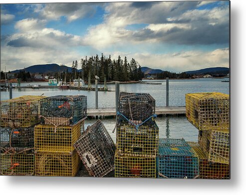 #acadianationalpark#lobster#traps#bernard#harbor#maine#landscape Metal Print featuring the photograph Bernard Harbor in ANP by Darylann Leonard Photography