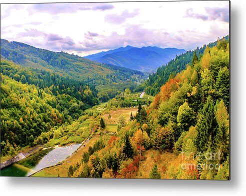 Autumn Metal Print featuring the photograph Bicaz Dam by Claudia M Photography