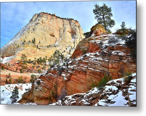 Zion National Park Metal Print featuring the photograph Big Butte II by Ray Mathis