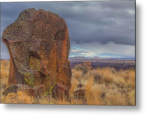 Landscape Metal Print featuring the photograph Big Rock at Lava Beds by Marc Crumpler