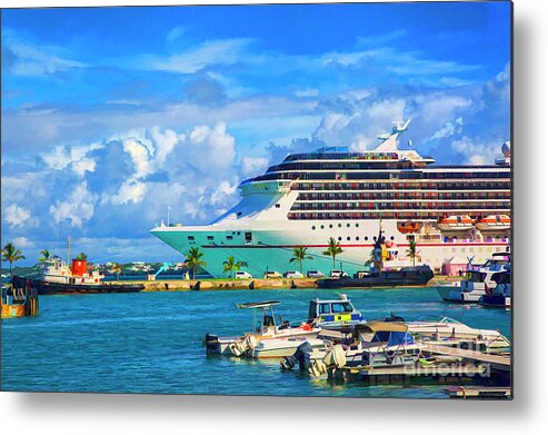 Carnival Pride Cruise Lines Bermuda Metal Print featuring the photograph Big Ship by Rick Bragan