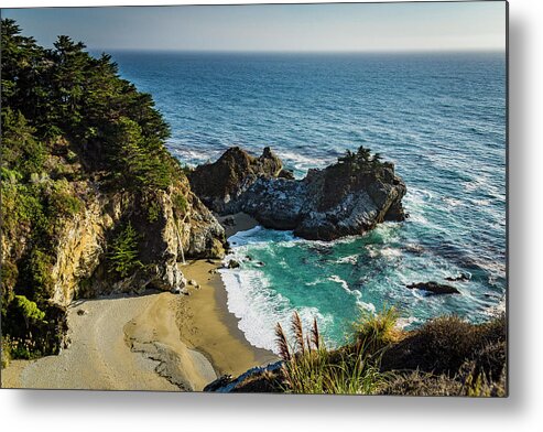 Big Sur Scenic Drive Ca Metal Print featuring the photograph Big Sur McWay Falls by Donald Pash