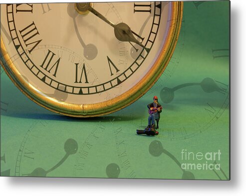 Little People Metal Print featuring the photograph Big Time Busker by Steve Purnell