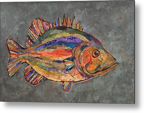 Fish Metal Print featuring the painting Billy the Bass by Phiddy Webb