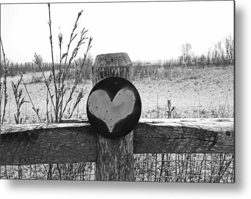 Black Metal Print featuring the photograph Black and White Fence by Toby McGuire