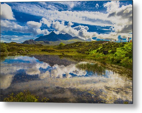 Mountain Metal Print featuring the photograph Black Cuillins And Pond by Steven Ainsworth