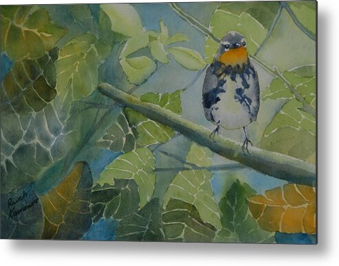 Bird Metal Print featuring the painting Blackburnian Warbler I by Ruth Kamenev