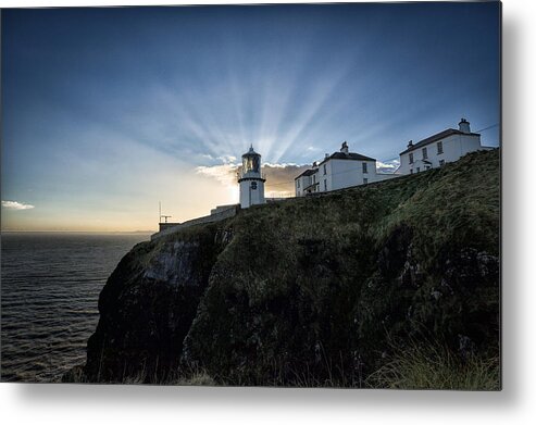 Lighthouse Metal Print featuring the photograph Blackhead Lighthouse Sunset by Nigel R Bell