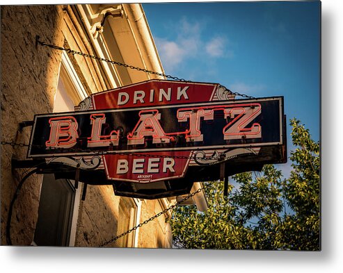 Beer Metal Print featuring the photograph Blatz Neon Sign by Paul LeSage