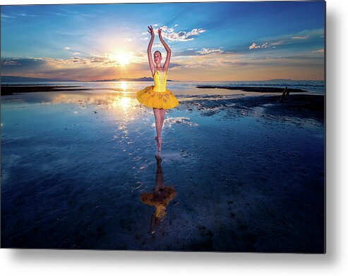 Ballerinaproject Metal Print featuring the photograph Blue and Yellow 2 by Dave Koch