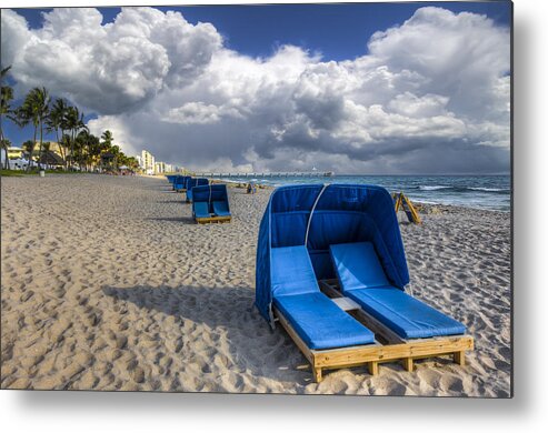 Clouds Metal Print featuring the photograph Blue Cabana by Debra and Dave Vanderlaan