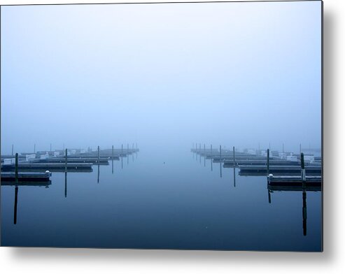 Landscape Metal Print featuring the photograph Blue Fog by Josh Eral