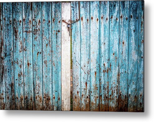 Blue Metal Print featuring the photograph Blue Gate by Susie Weaver
