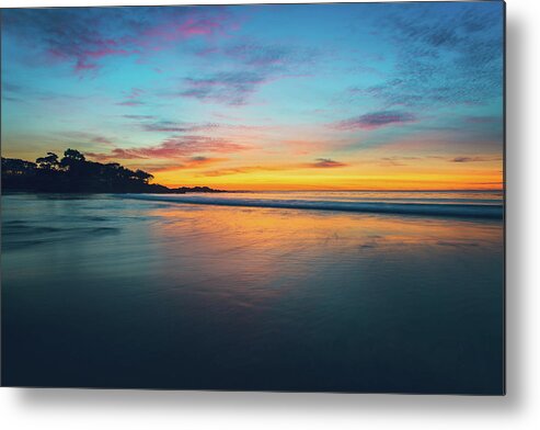 Af Zoom 24-70mm F/2.8g Metal Print featuring the photograph Blue Hour at Carmel, CA Beach by John Hight