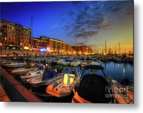 Yhun Suarez Metal Print featuring the photograph Blue Hour At Port Nice 1.0 by Yhun Suarez