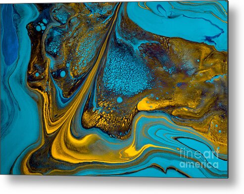 Abstract Metal Print featuring the painting Blue Mountain by Patti Schulze