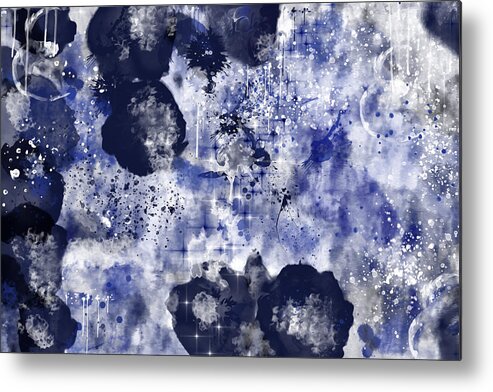 Blue Metal Print featuring the digital art Blue Nebula by Brandi Untz