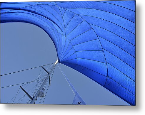 Blue Metal Print featuring the photograph Blue sail by Andrei SKY