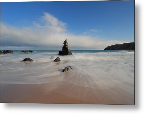 Durness Metal Print featuring the photograph Blue Skies Above Sango Bay by Maria Gaellman
