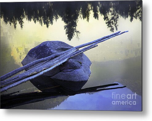 Outdoor Metal Print featuring the photograph Blue Stick Rock by Craig J Satterlee