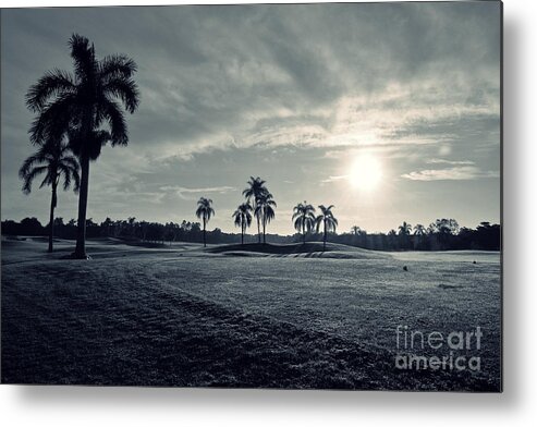 Blue Metal Print featuring the photograph Blue Sunrise by Lorenzo Cassina