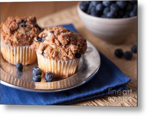 Blueberry Metal Print featuring the photograph Blueberry Muffins by Ana V Ramirez