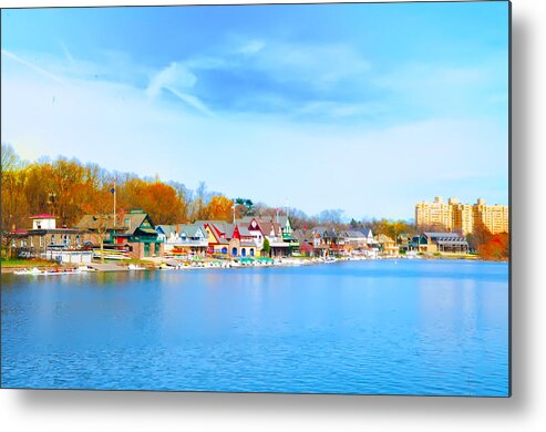 Philadelphia Metal Print featuring the photograph Boat House Row from West River Drive by Bill Cannon