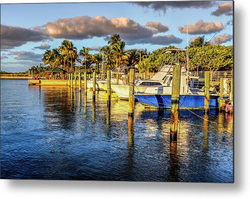 Boats Metal Print featuring the photograph Boats in the Evening Sunshine by Debra and Dave Vanderlaan