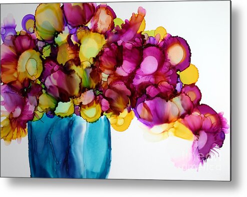 Flowers Metal Print featuring the painting Boku Bouquet by Beth Kluth