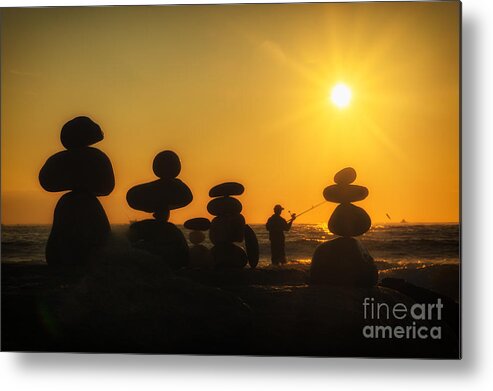 Summer Metal Print featuring the photograph Boulders By the Sea by Alissa Beth Photography