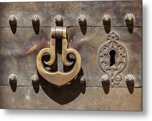Castle Metal Print featuring the photograph Brass Castle Knocker by David Letts