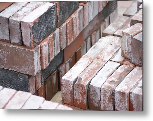  Red Metal Print featuring the photograph Brick Yard by Alan Chandler