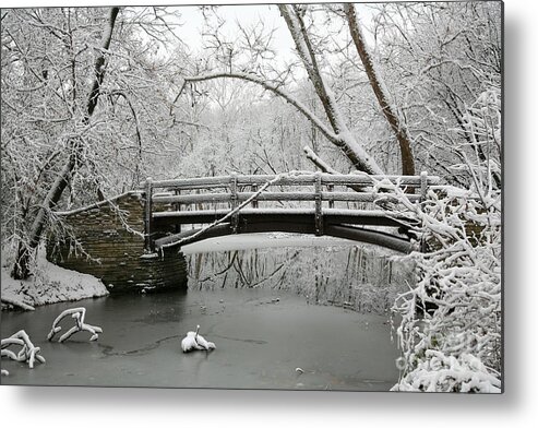 Bridge Metal Print featuring the photograph Bridge in Winter by Timothy Johnson
