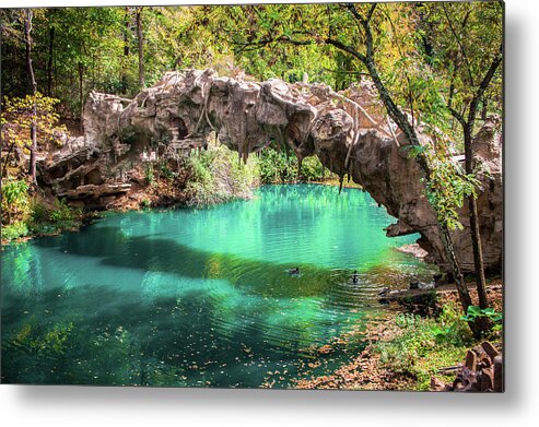 Bridge Metal Print featuring the photograph Bridge over Green Waters by Gregory Ballos
