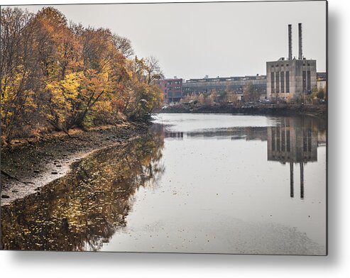 Reflection Metal Print featuring the photograph Bridgeport Factory by Lora Lee Chapman