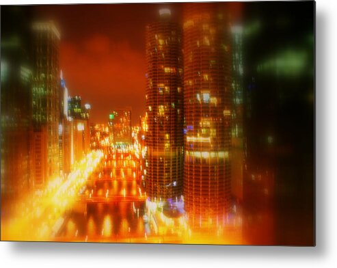 Cityscape Metal Print featuring the photograph Bright Lights of Uptown by Julie Lueders 