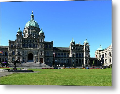 Victoria Metal Print featuring the photograph British Columbia Legislature Building by Christiane Schulze Art And Photography