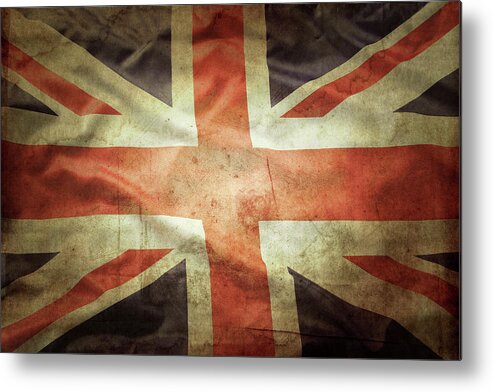 Flag Metal Print featuring the photograph British flag by Les Cunliffe