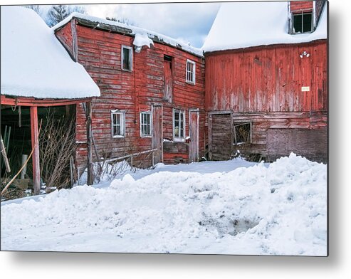 Williamsville Vermont Metal Print featuring the photograph Brookline Barns by Tom Singleton
