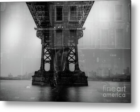 Brooklyn Bridge Metal Print featuring the photograph Brooklyn Bridge Reflections NYC by Edward Fielding