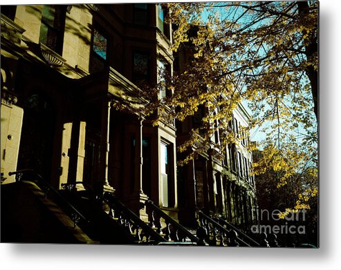 Brownstones Metal Print featuring the photograph Brownstones at Dusk by Onedayoneimage Photography